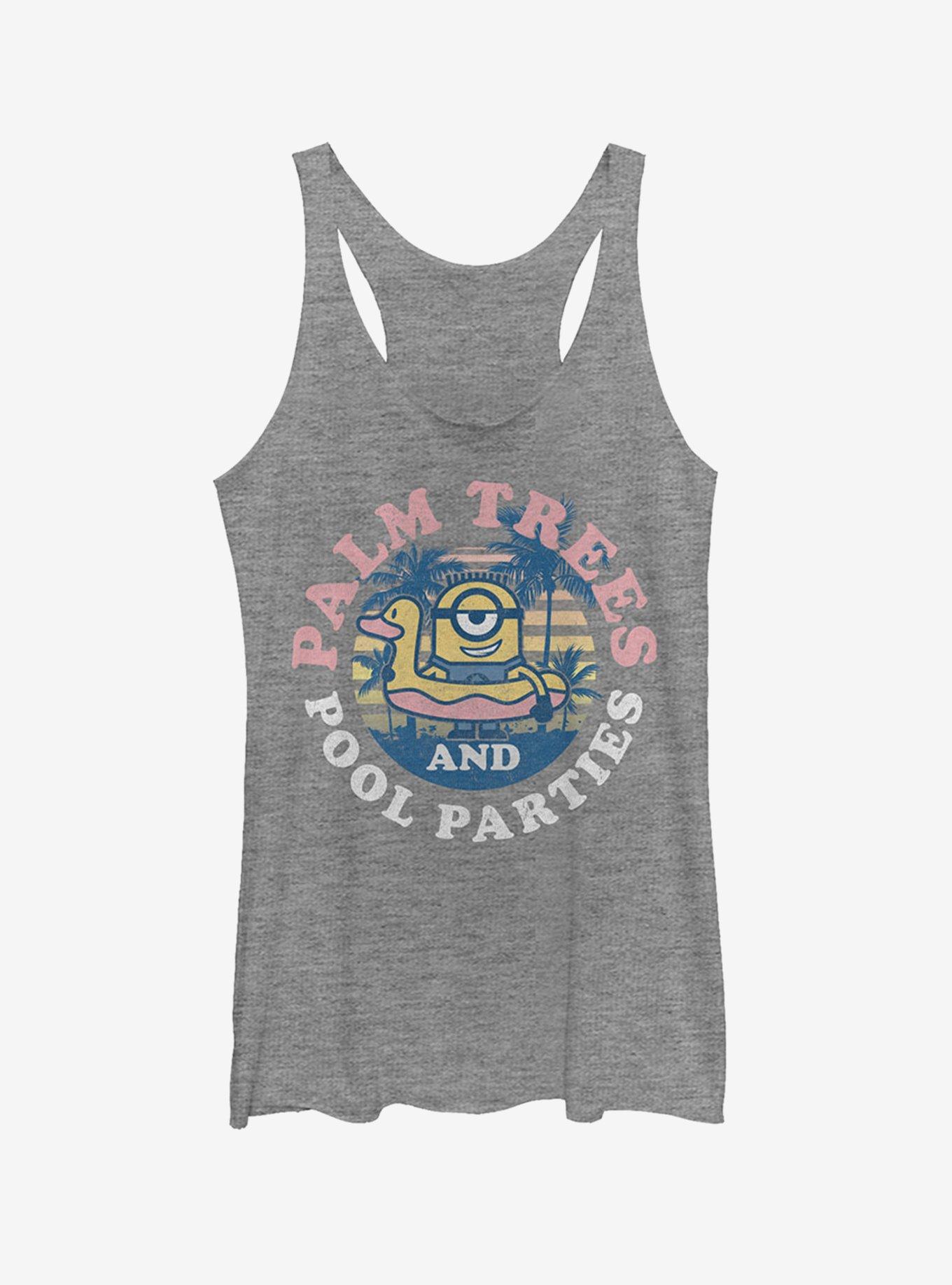 Minion Pool Party Girls Tank, GRAY HTR, hi-res