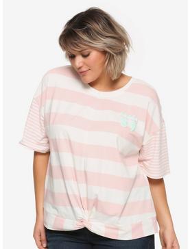 Disney The Little Mermaid 30th Anniversary Girls Striped Twist Front Top Plus Size, , hi-res