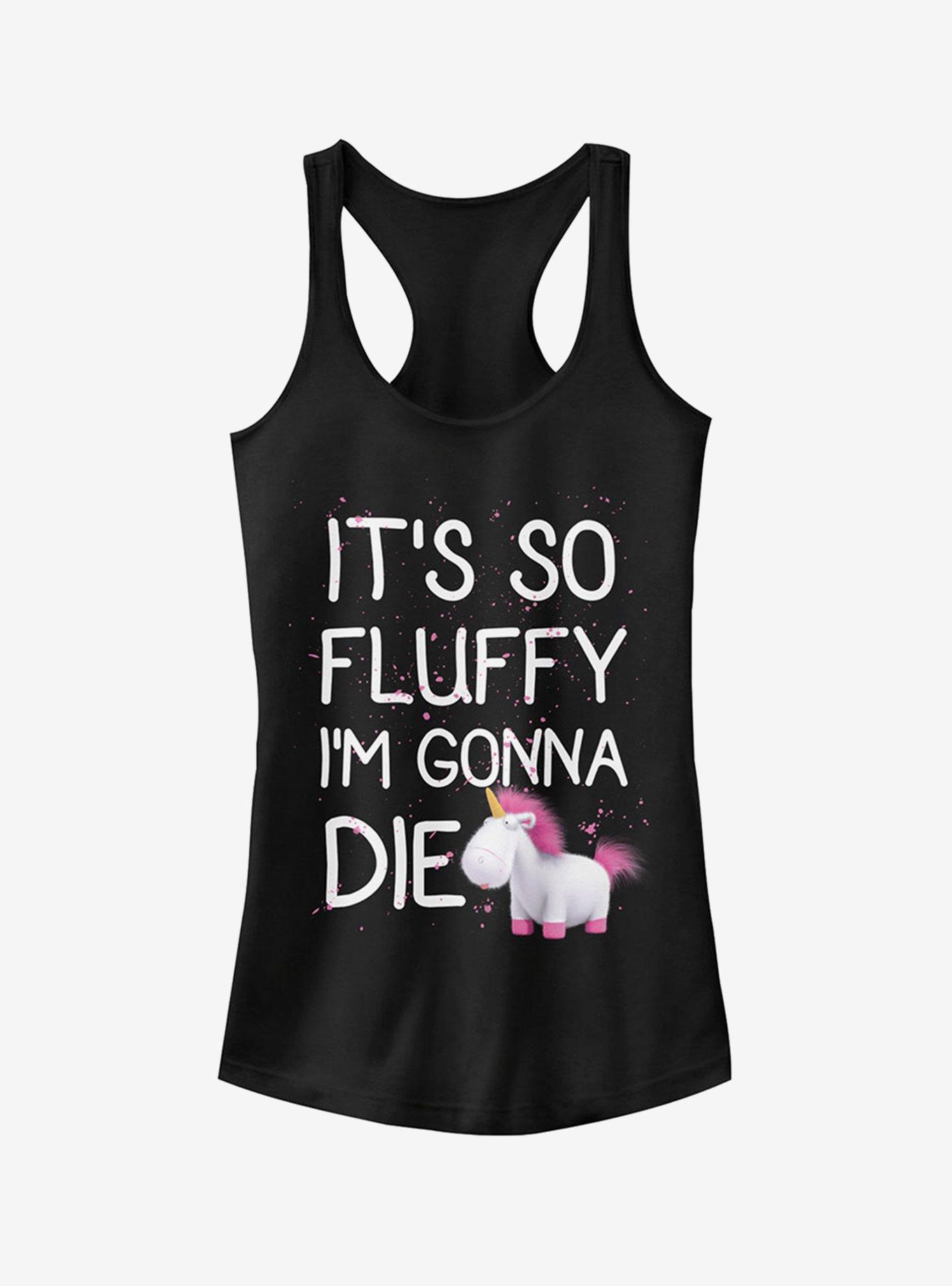 Agnes Fluffy Unicorn Spots Girls Tank, BLACK, hi-res