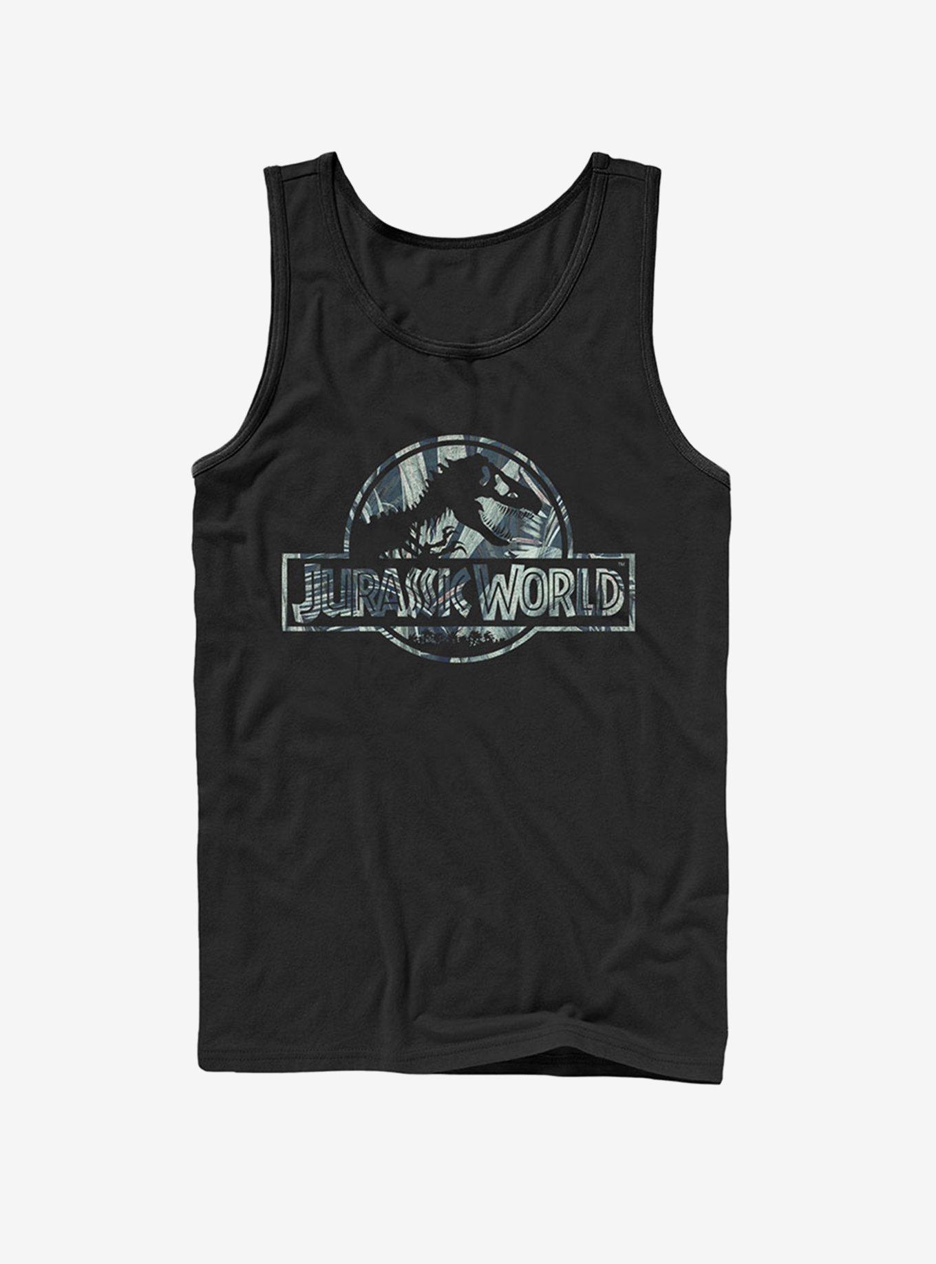 Grayscale Tropical T. Rex Logo Tank, BLACK, hi-res