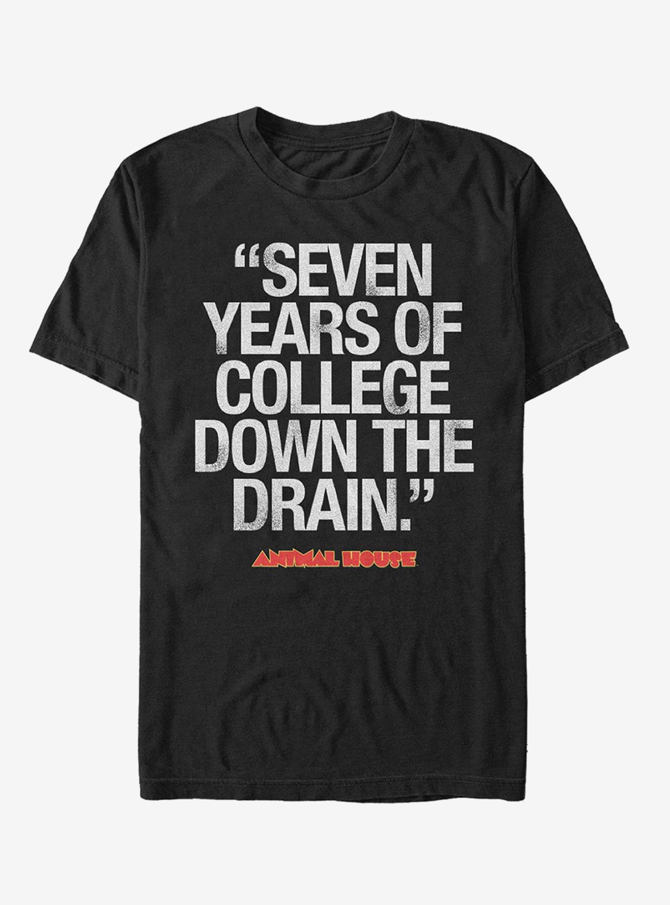 Bluto 7 Years of College T-Shirt, BLACK, hi-res