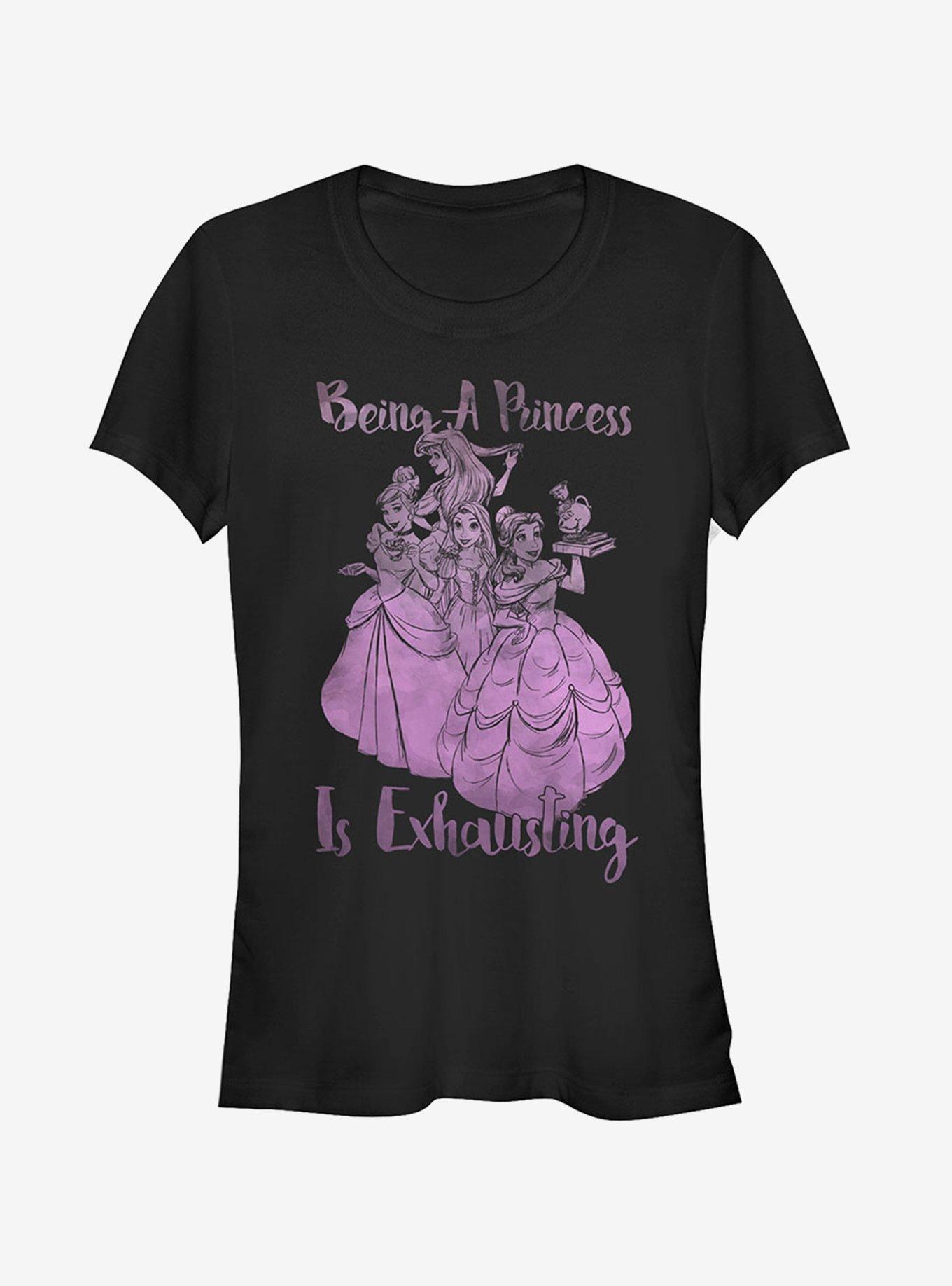 Disney Being a Princess is Exhausting Girls T-Shirt, BLACK, hi-res