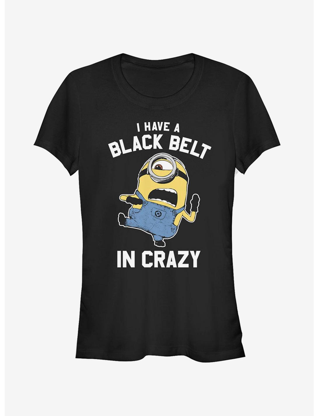 Minion Black Belt in Crazy Girls T-Shirt, BLACK, hi-res