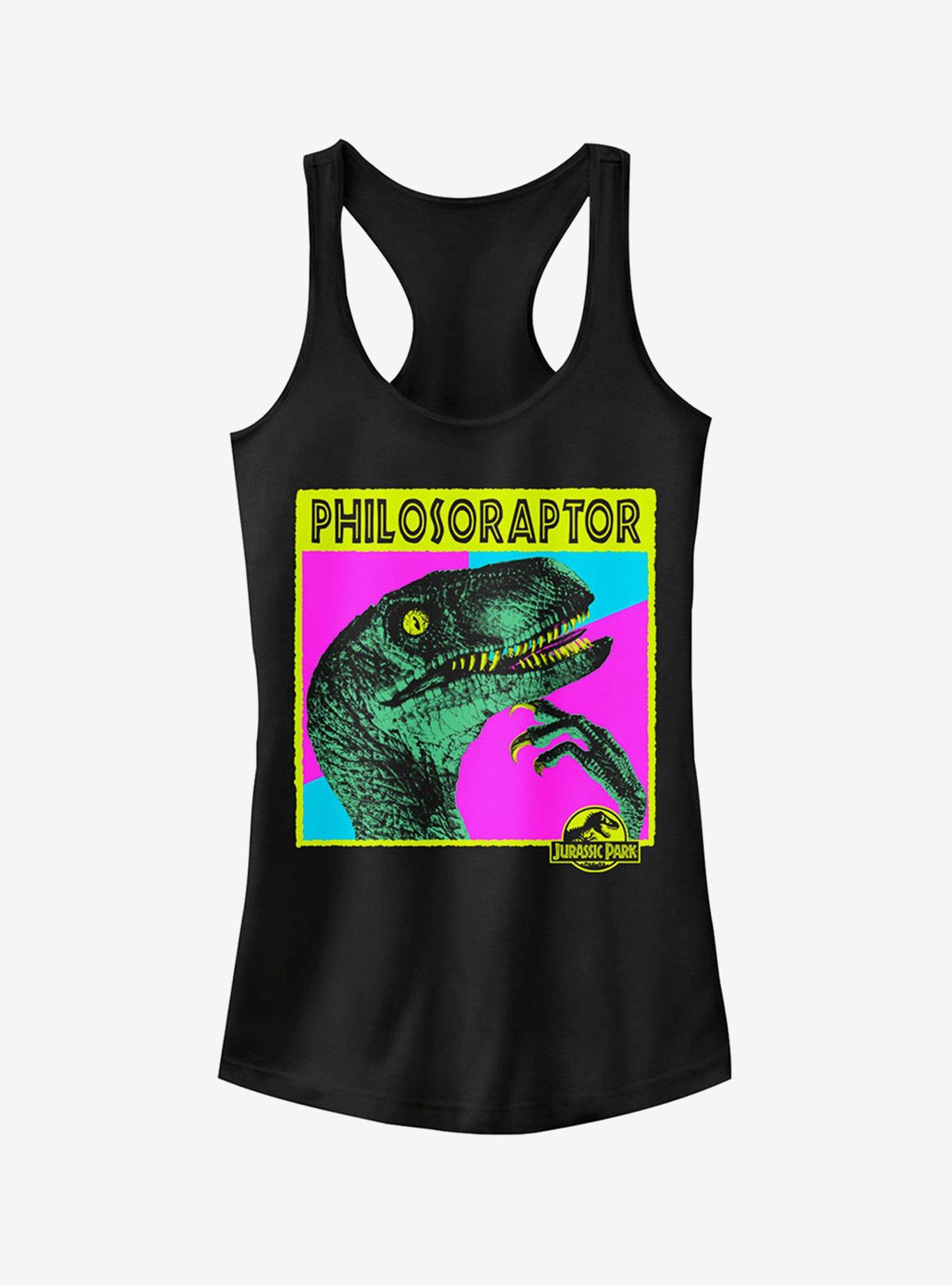 Philosoraptor Girls Tank, BLACK, hi-res