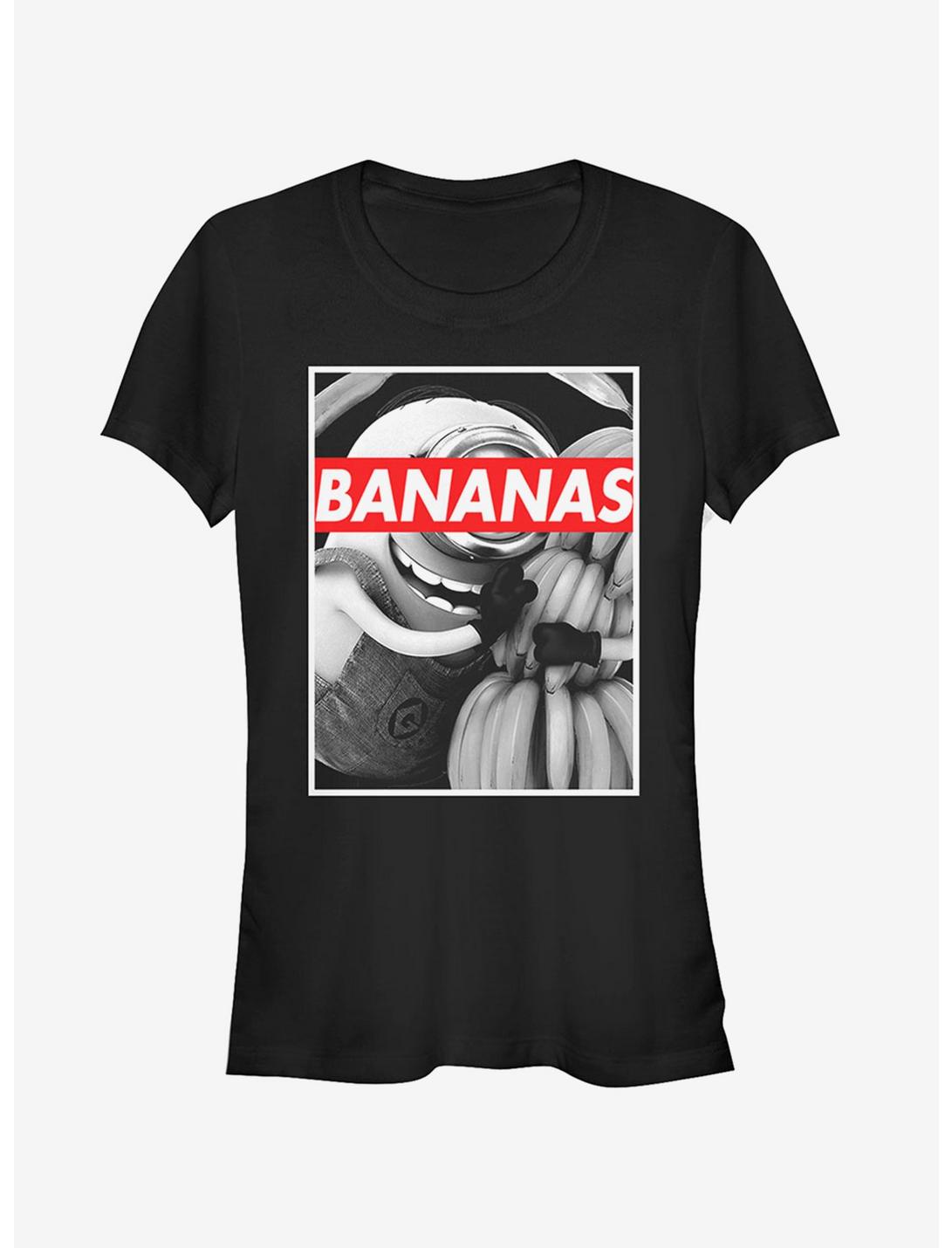 Minion Banana Love Girls T-Shirt, BLACK, hi-res