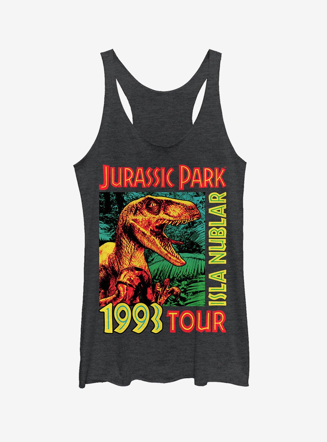 Raptor '93 Isla Nublar Tour Girls Tank, BLK HTR, hi-res