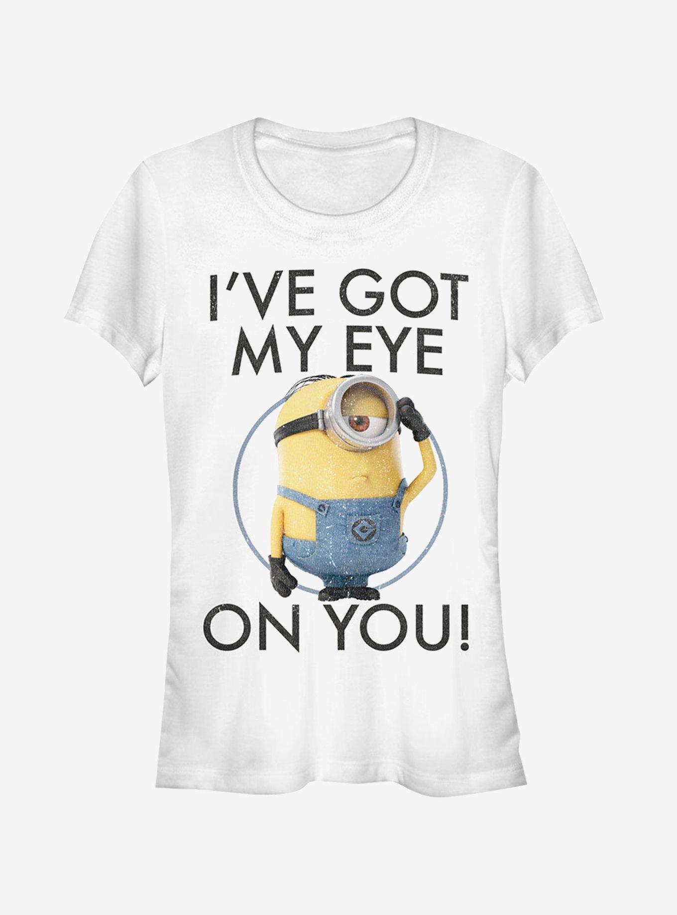 Minion Got Eye on You Girls T-Shirt, WHITE, hi-res