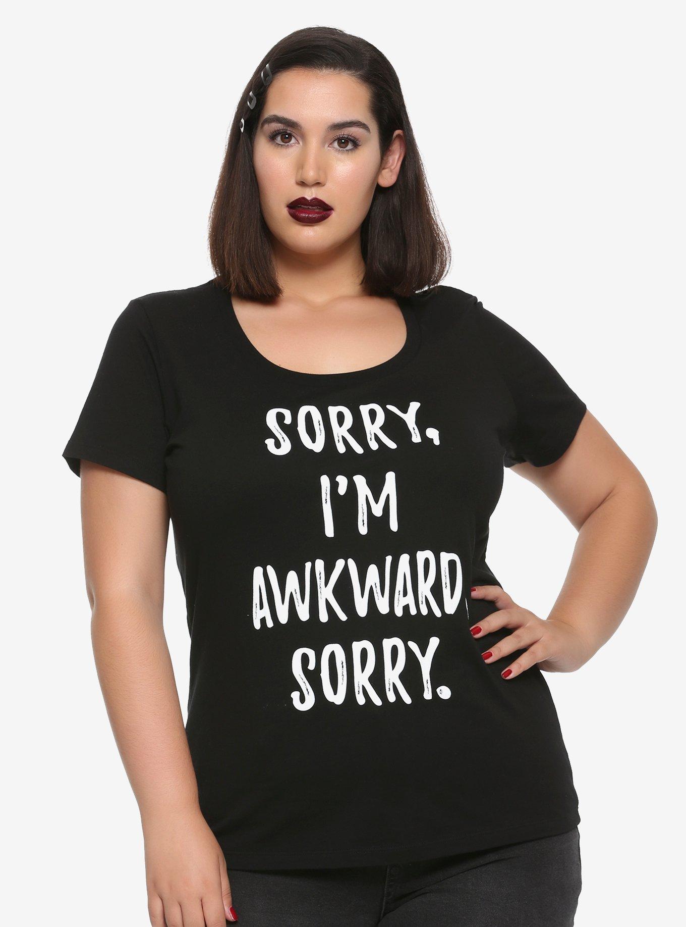 Sorry I'm Awkward Girls T-Shirt Plus Size, WHITE, hi-res