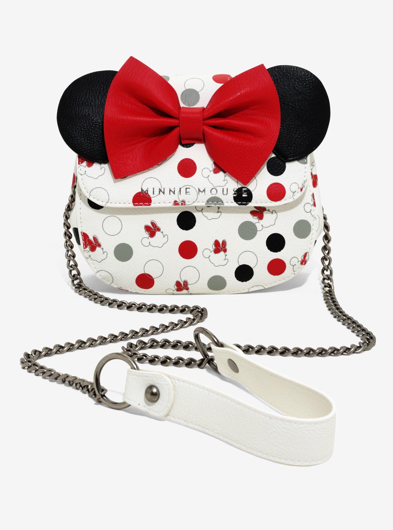 Minnie mouse pink bow clearance crossbody bag by loungefly