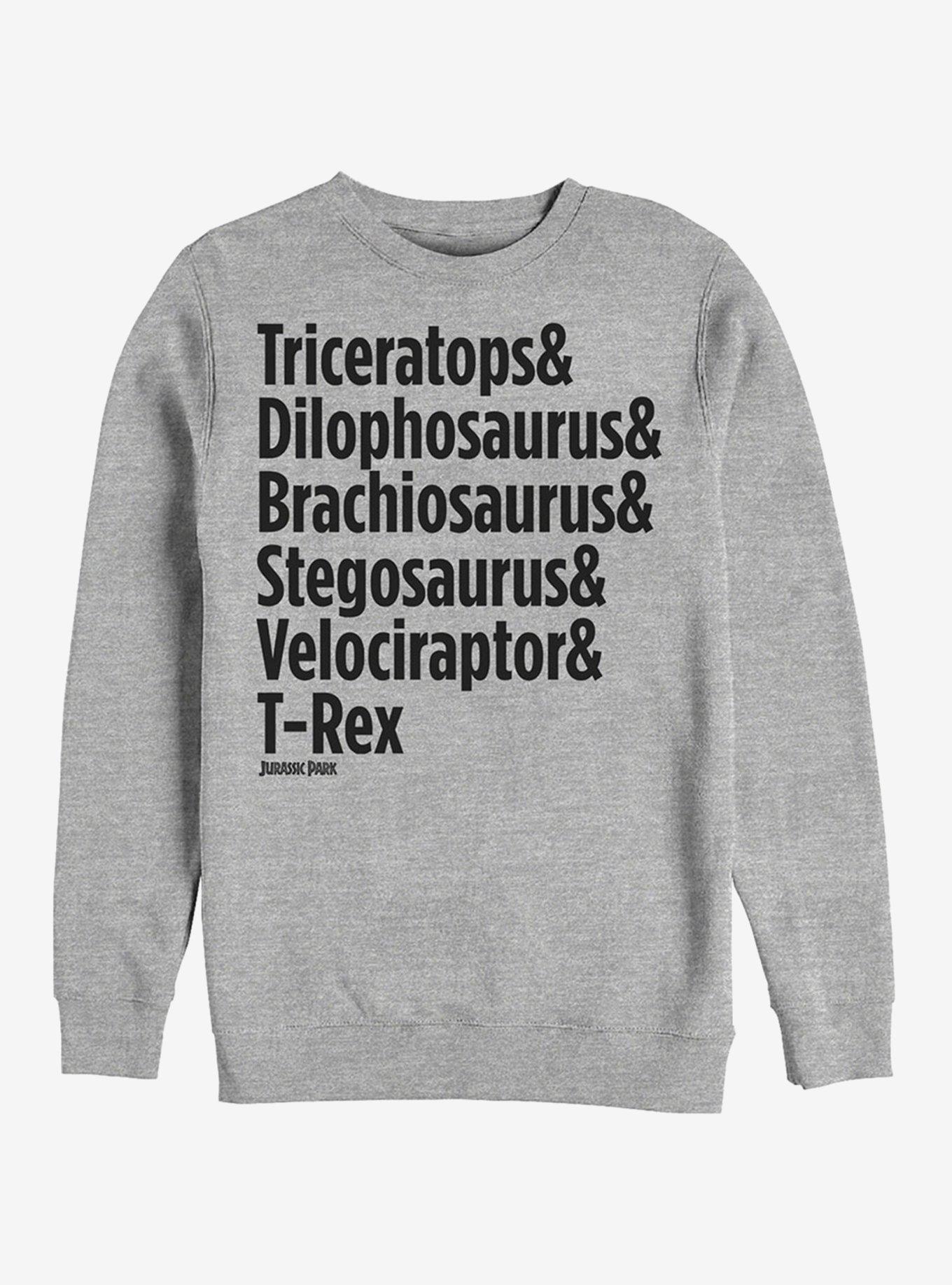 Triceratops and Dilophosaurus Sweatshirt, ATH HTR, hi-res