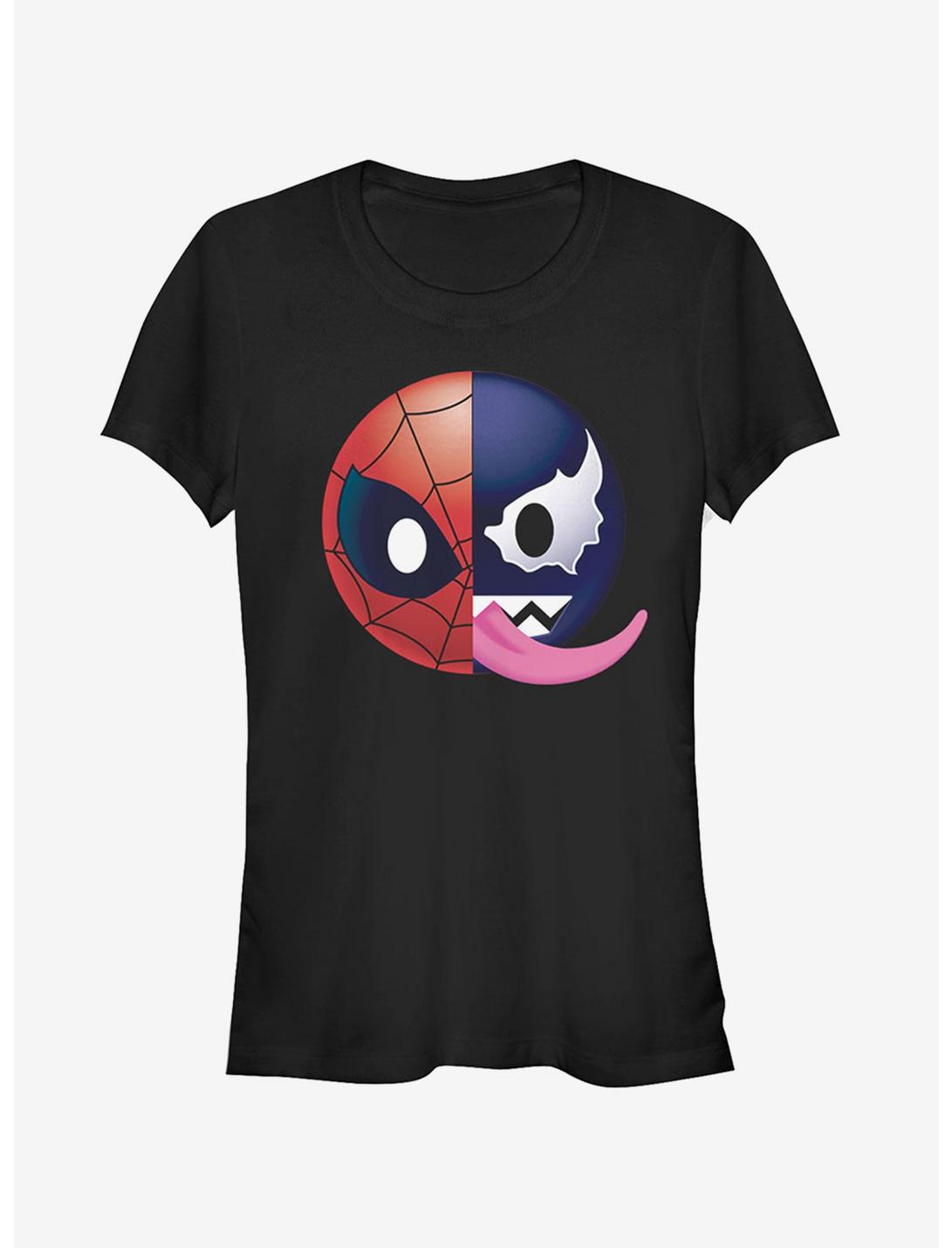 Marvel Venom Spider-Man Split Emoji Girls T-Shirt, BLACK, hi-res