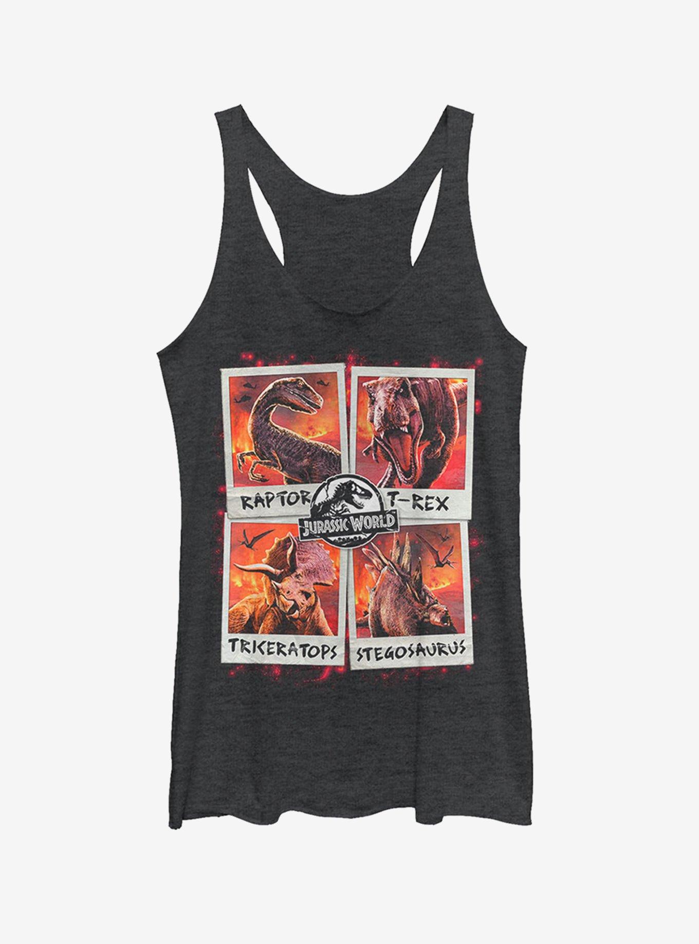 Jurassic World Fallen Kingdom Fire Polaroid Girls Tank, BLK HTR, hi-res