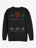Ugly Christmas Sweater Raptor Sweatshirt, BLACK, hi-res