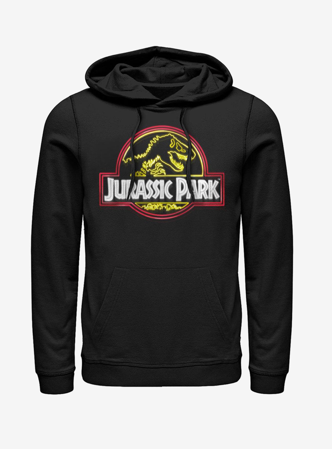 Neon T Rex Logo Hoodie, BLACK, hi-res