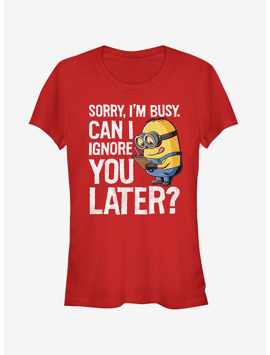 Minion Ignore You Later Girls T-Shirt, RED, hi-res