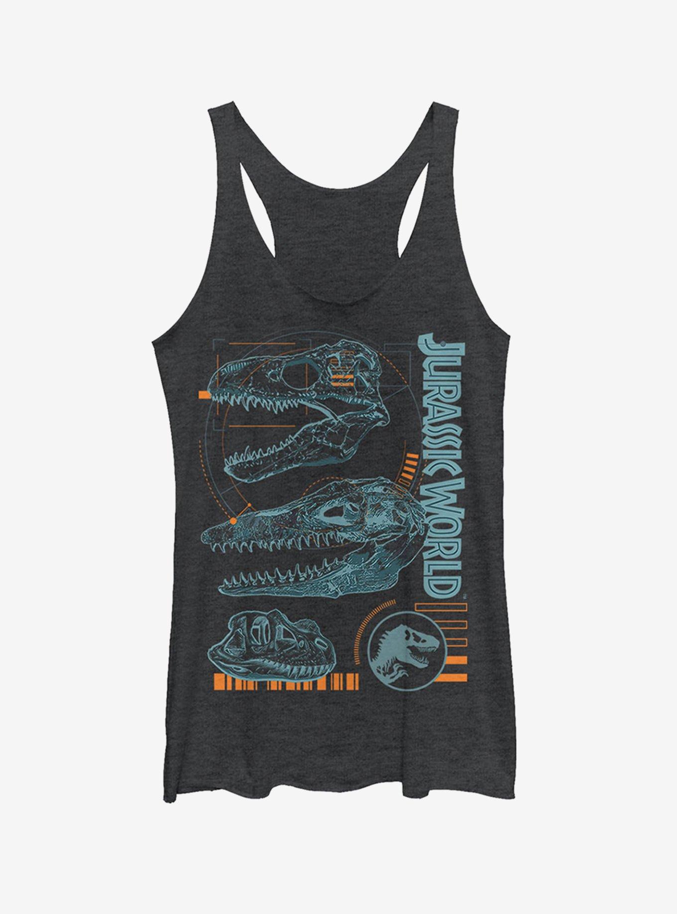 Jurassic World Fallen Kingdom Fossil Skulls Girls Tank, BLK HTR, hi-res