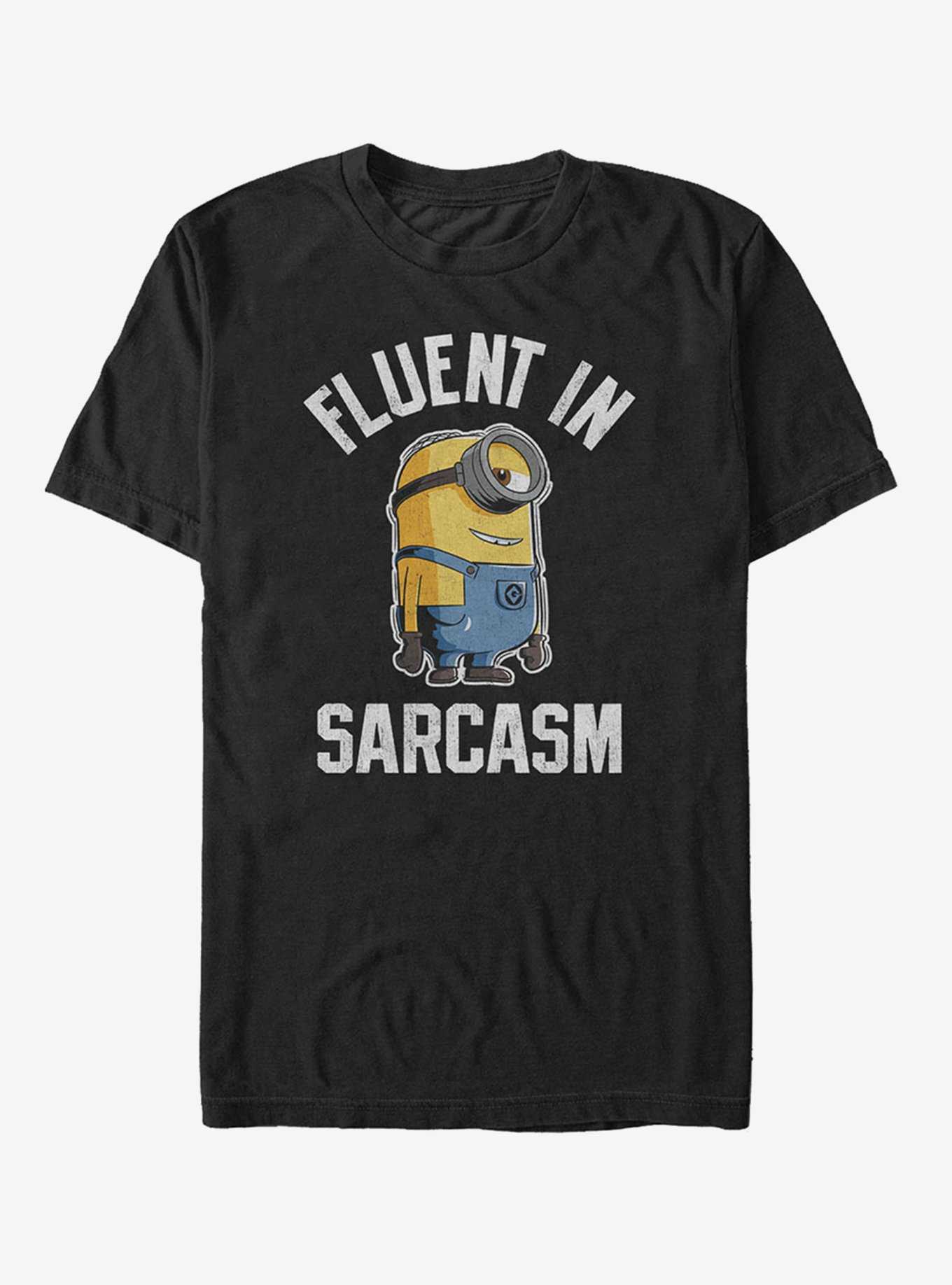 Minion Fluent in Sarcasm T-Shirt, BLACK, hi-res