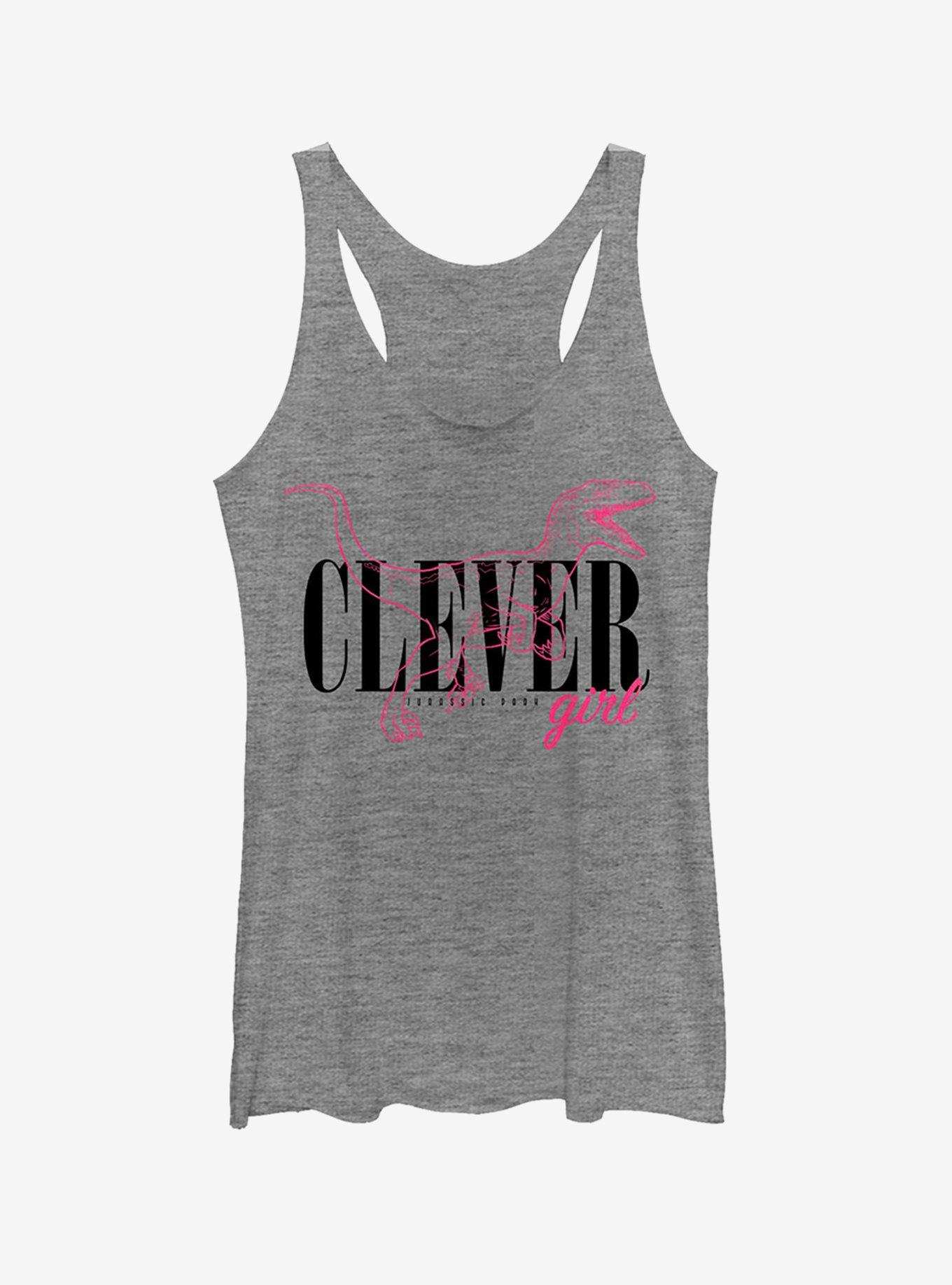 Clever Girl Raptor Outline Girls Tank, , hi-res