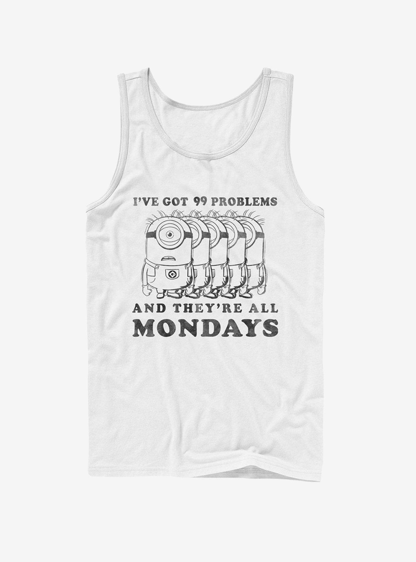 Minion Monday Problems Tank, WHITE, hi-res