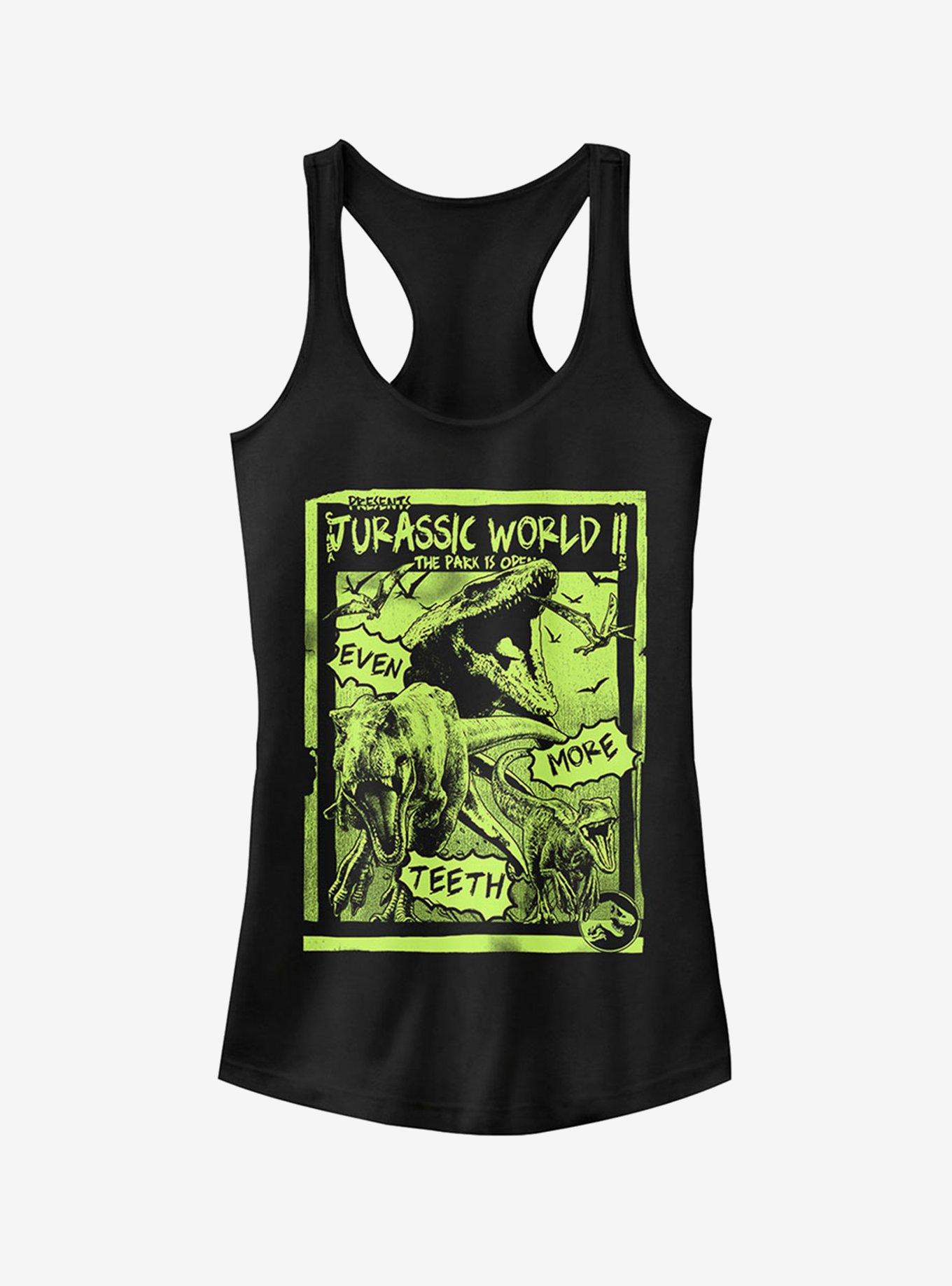 Jurassic World Fallen Kingdom More Teeth Poster Girls Tank, BLACK, hi-res