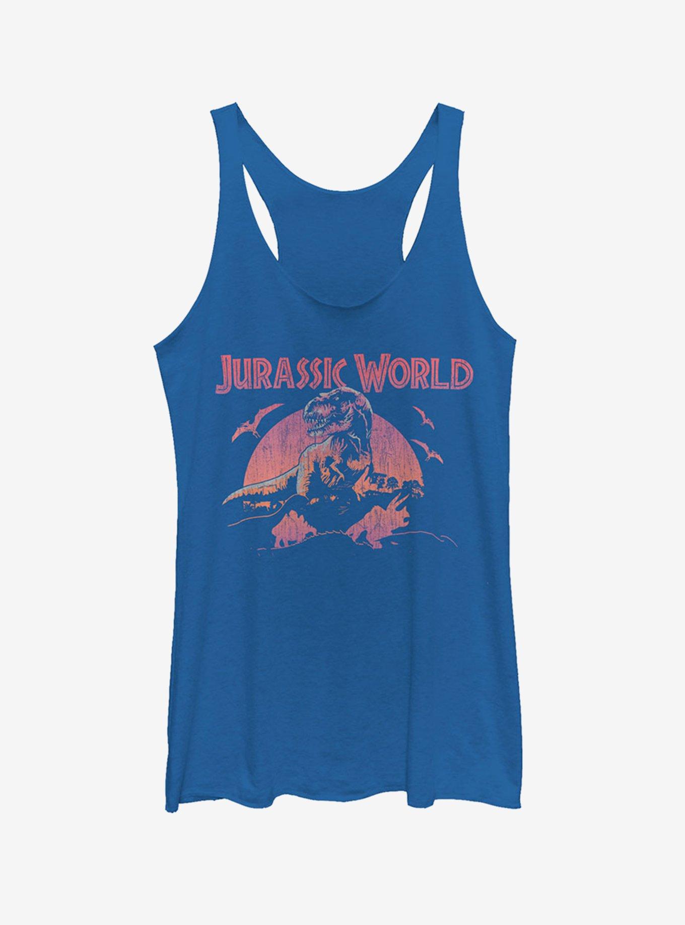 Retro T. Rex Silhouette Girls Tank, ROY HTR, hi-res