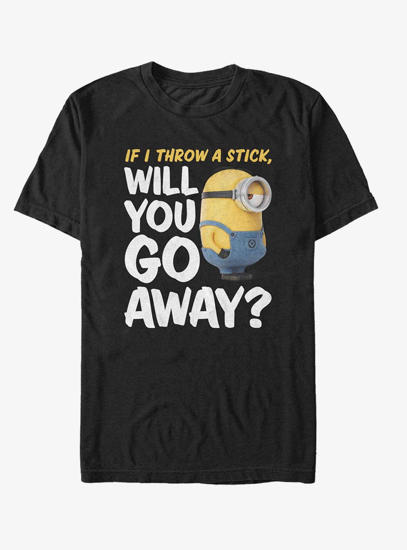 Minion Go Away T-Shirt, BLACK, hi-res