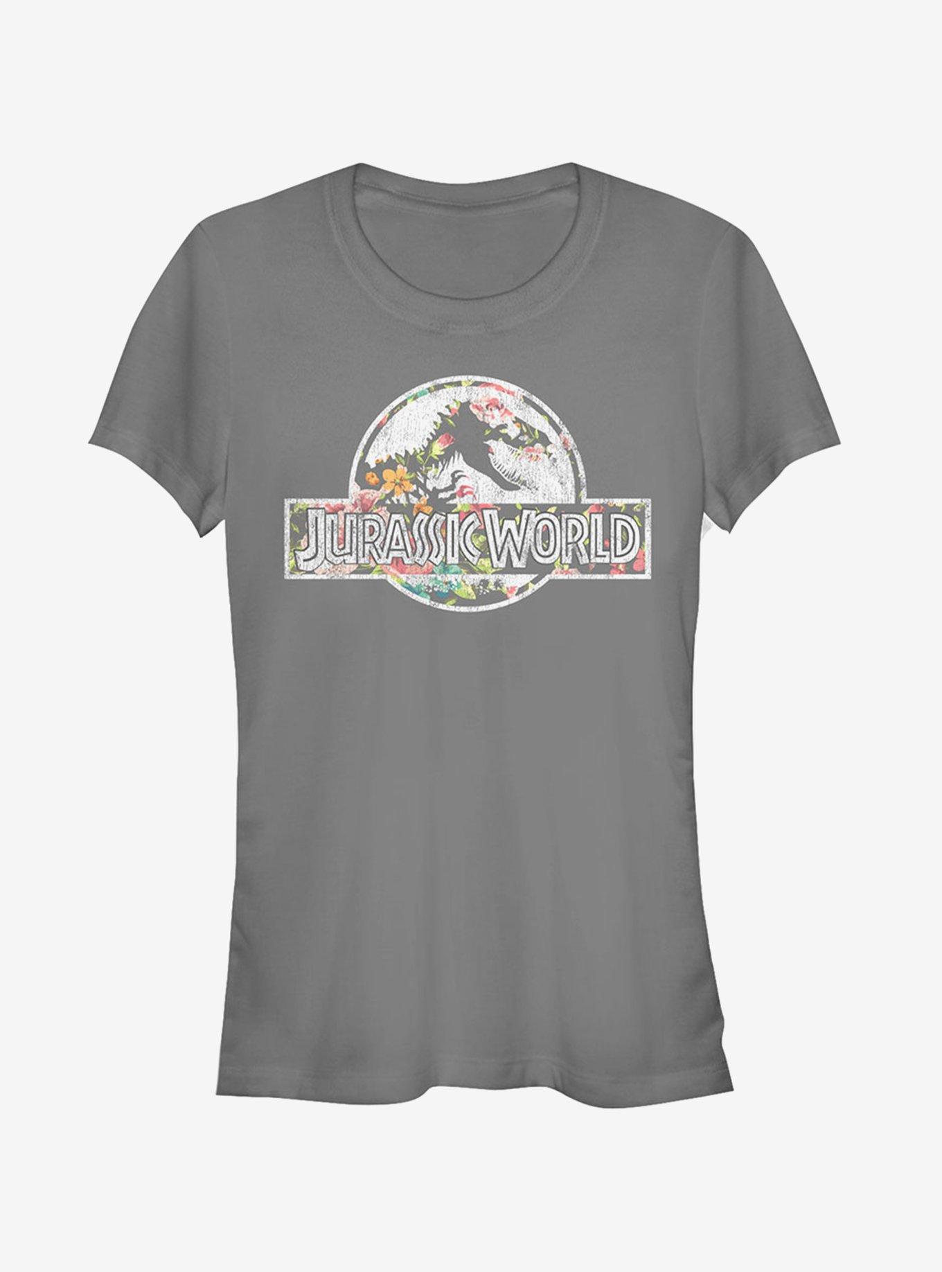 Vintage Tropical Logo Girls T-Shirt, CHARCOAL, hi-res
