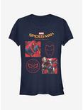Marvel Spider-Man Homecoming Four Square Girls T-Shirt, NAVY, hi-res