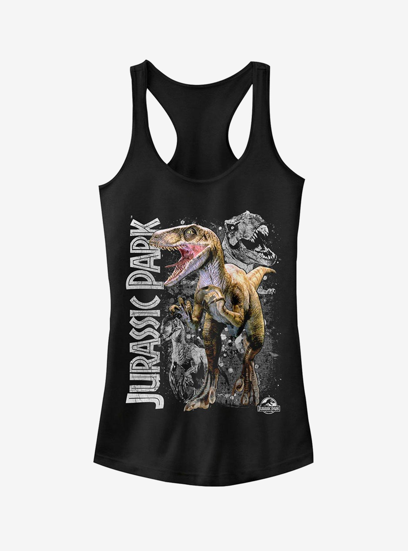 Raptor Dino Shadows Girls Tank, BLACK, hi-res