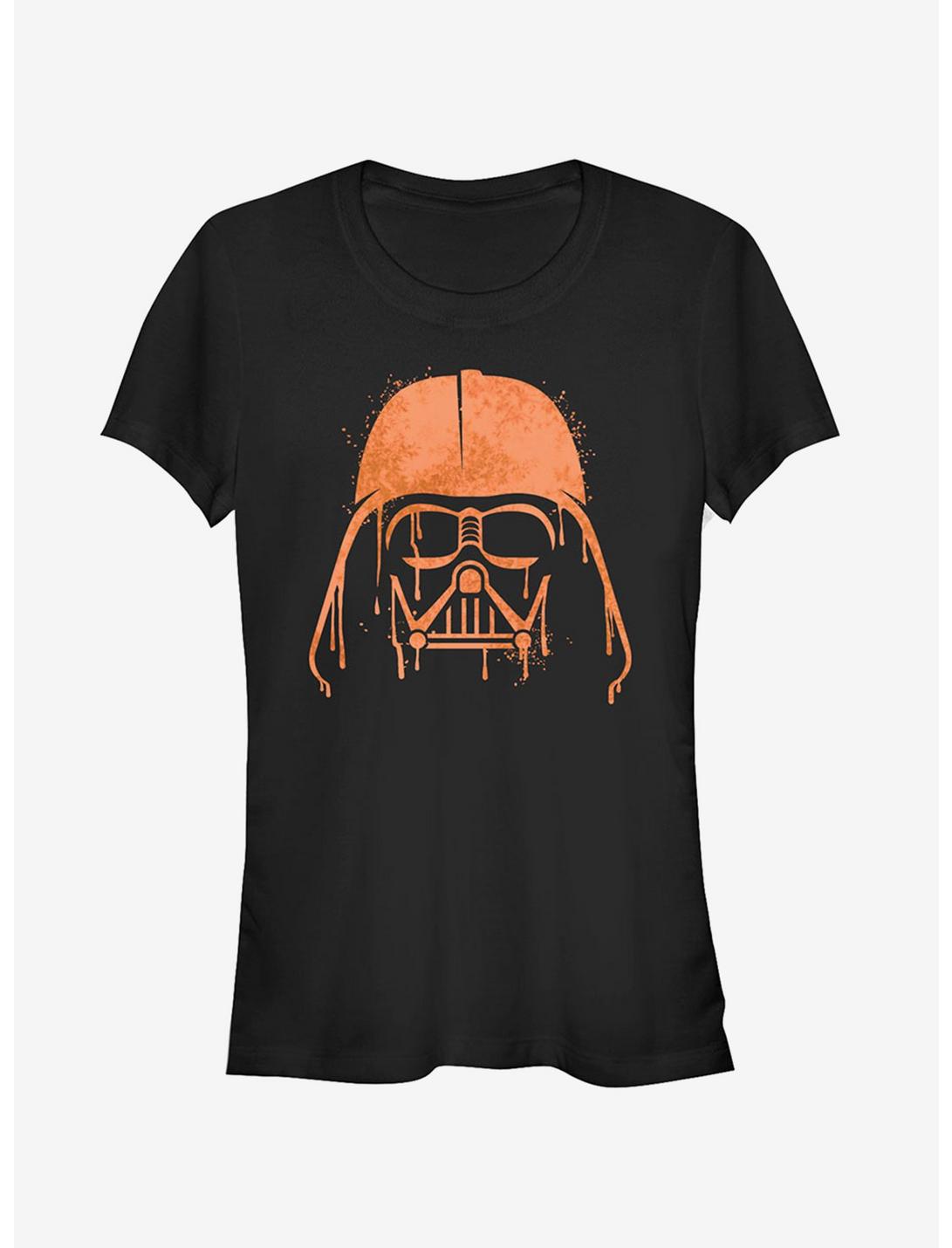 Halloween Vader Helmet Spray-Paint Girls T-Shirt, NAVY, hi-res
