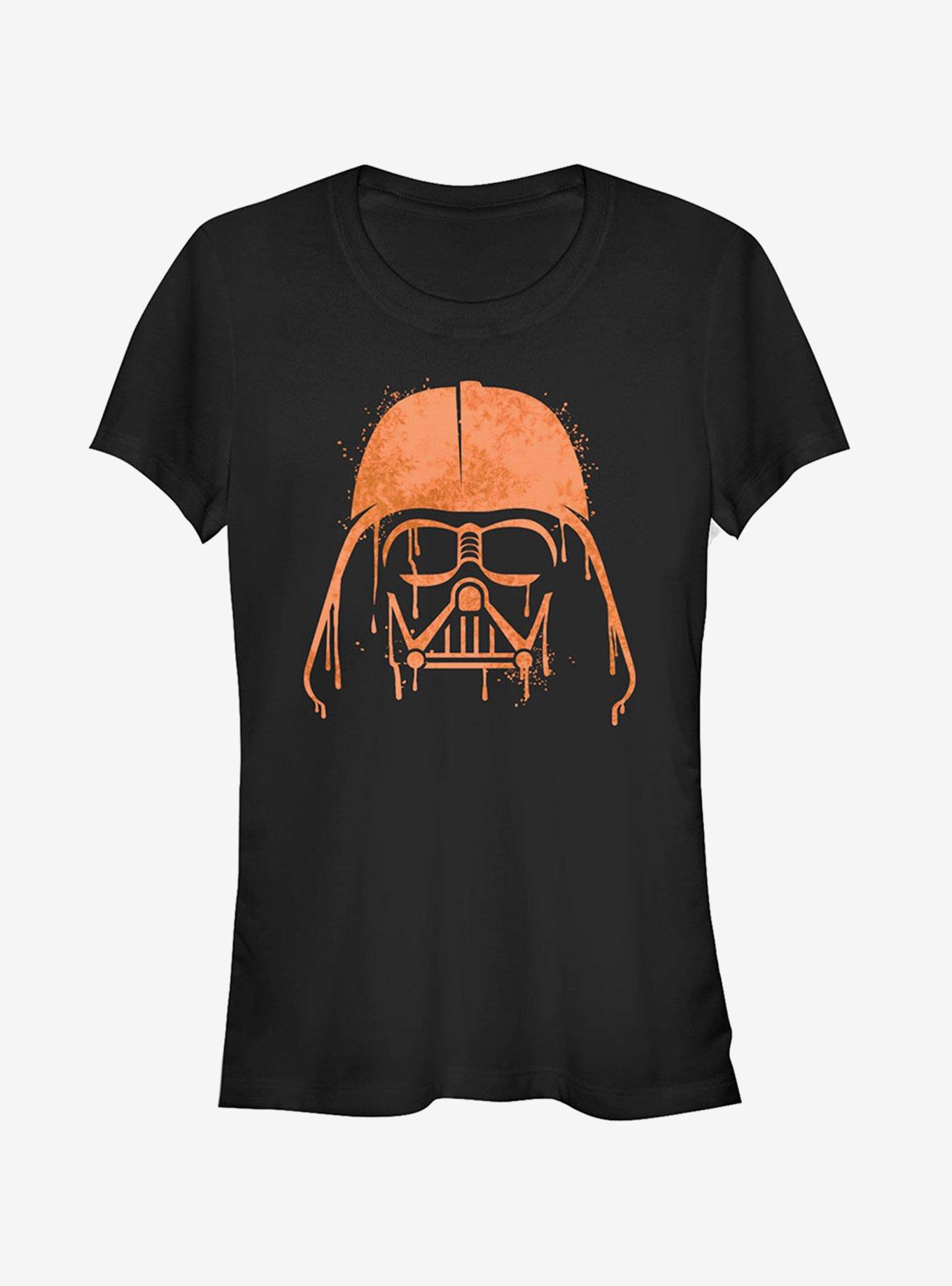 Halloween Vader Helmet Spray-Paint Girls T-Shirt, NAVY, hi-res