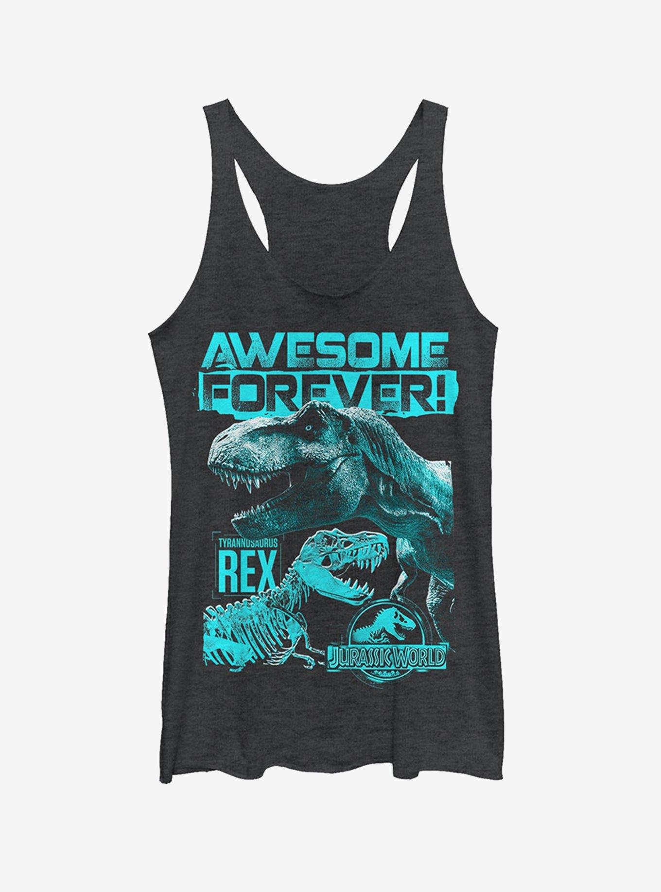 Jurassic World Fallen Kingdom Forever T.Rex Girls Tank, BLK HTR, hi-res