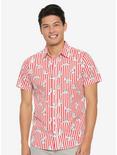 Disney Dumbo Allover Print Striped Woven Button-Up, RED, hi-res