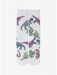 Pastel Dinosaur Crew Socks, , hi-res