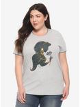 Her Universe Disney Aladdin Jasmine Lace Trim Girls T-Shirt Plus Size, TEAL, hi-res