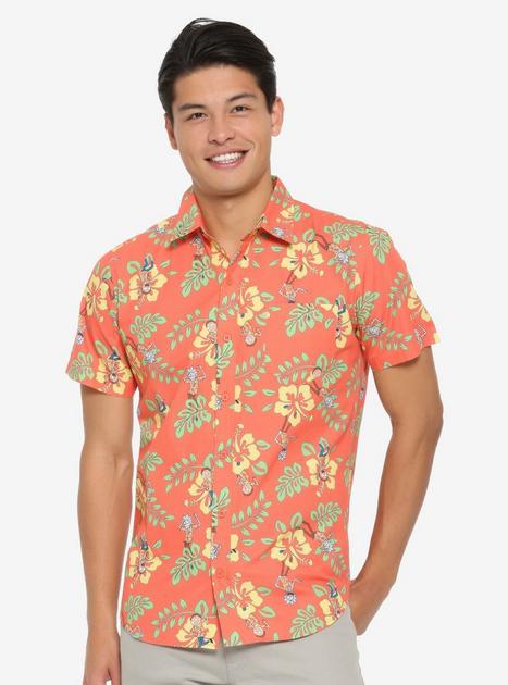 Rick And Morty Tropical Floral Woven Button-Up - BoxLunch Exclusive ...