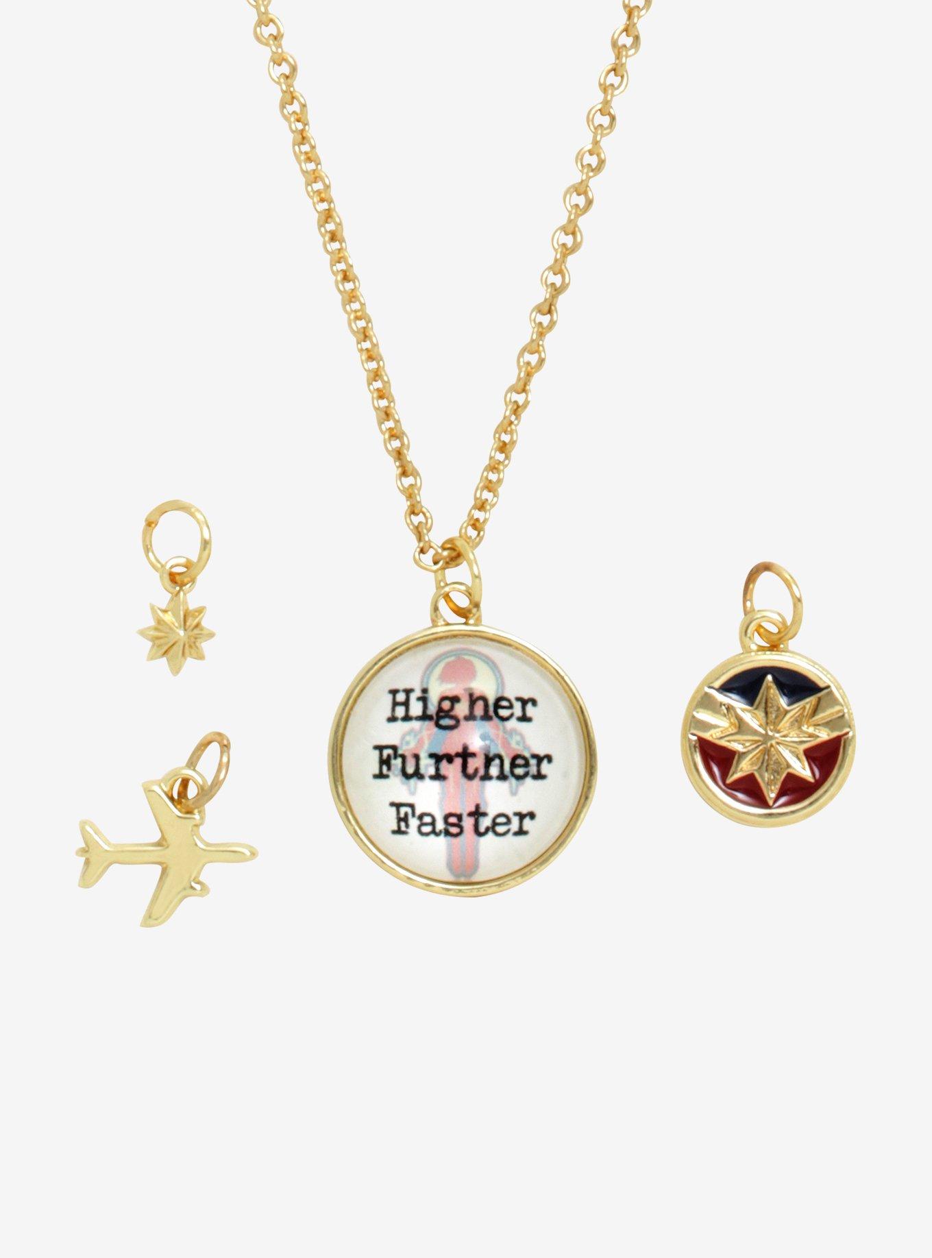 Marvel Captain Marvel Multi Charm Necklace, , hi-res