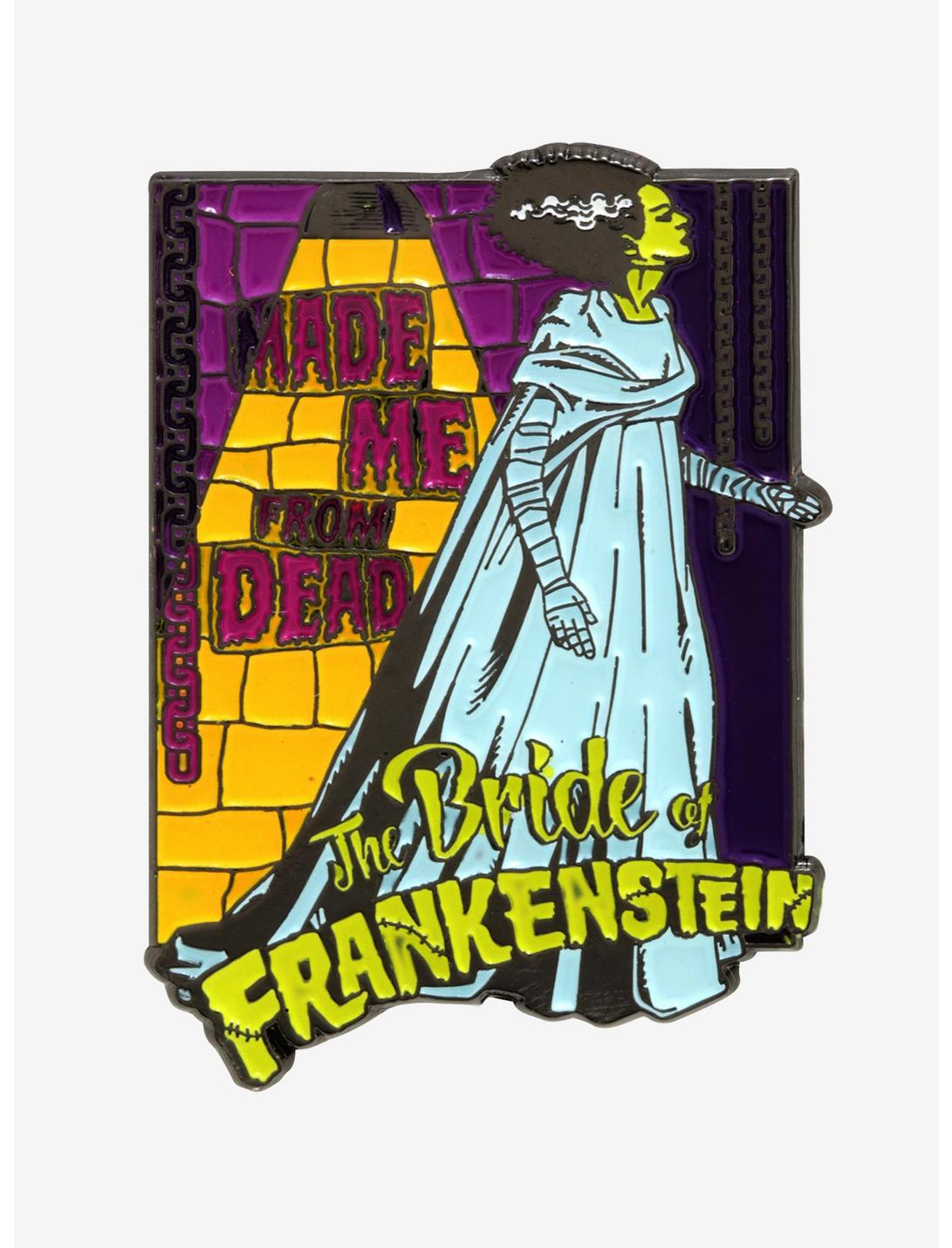 Universal Studios Monsters The Bride Of Frankenstein Made Me From The Dead Glow-In-The-Dark Enamel Pin, , hi-res