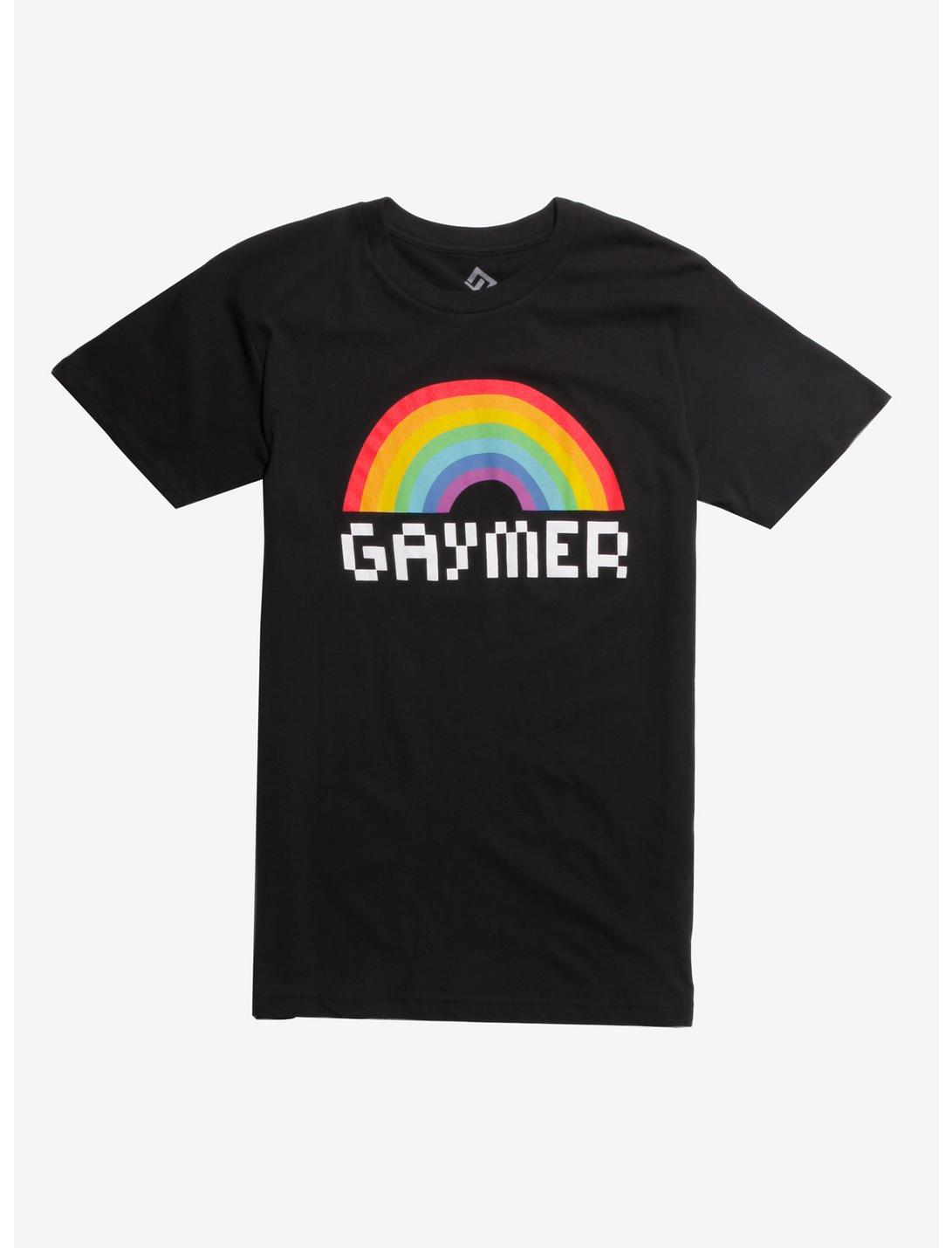 Pixel Gaymer Rainbow T-Shirt, MULTI, hi-res