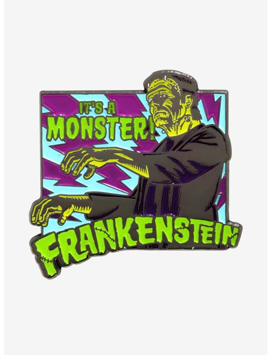 Universal Studios Monsters Frankenstein It's A Monster Glow-In-The-Dark Enamel Pin, , hi-res