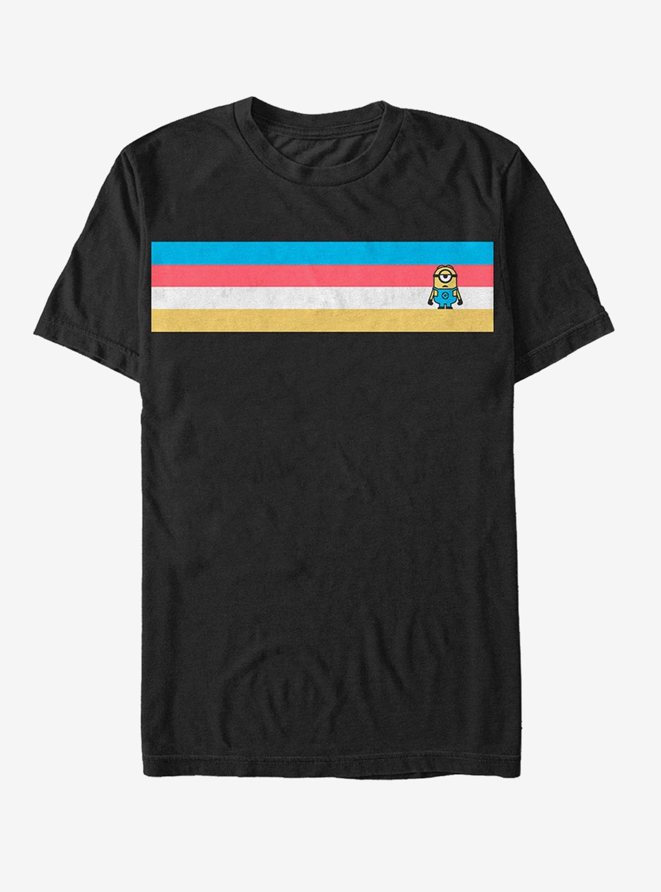 Minion Retro Stripe T-Shirt, BLACK, hi-res
