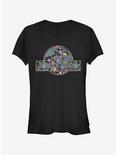 Hippie Flower Logo Girls T-Shirt, BLACK, hi-res