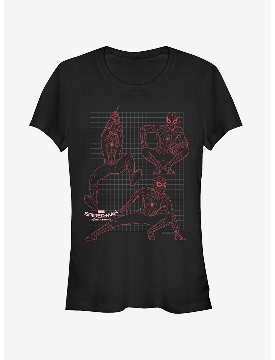 Marvel Spider-Man Homecoming Grid Girls T-Shirt, BLACK, hi-res