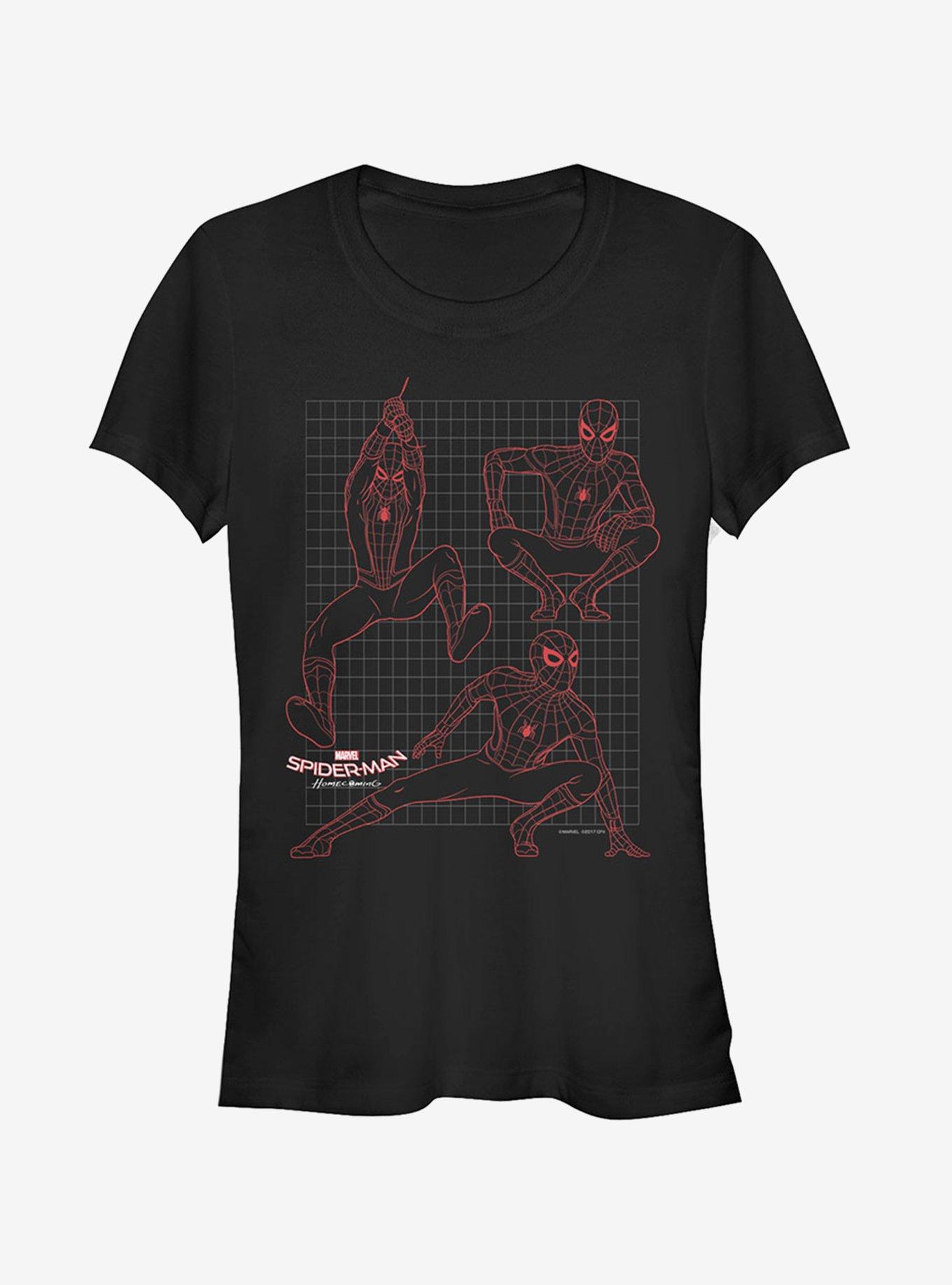 Marvel Spider-Man Homecoming Grid Girls T-Shirt, BLACK, hi-res