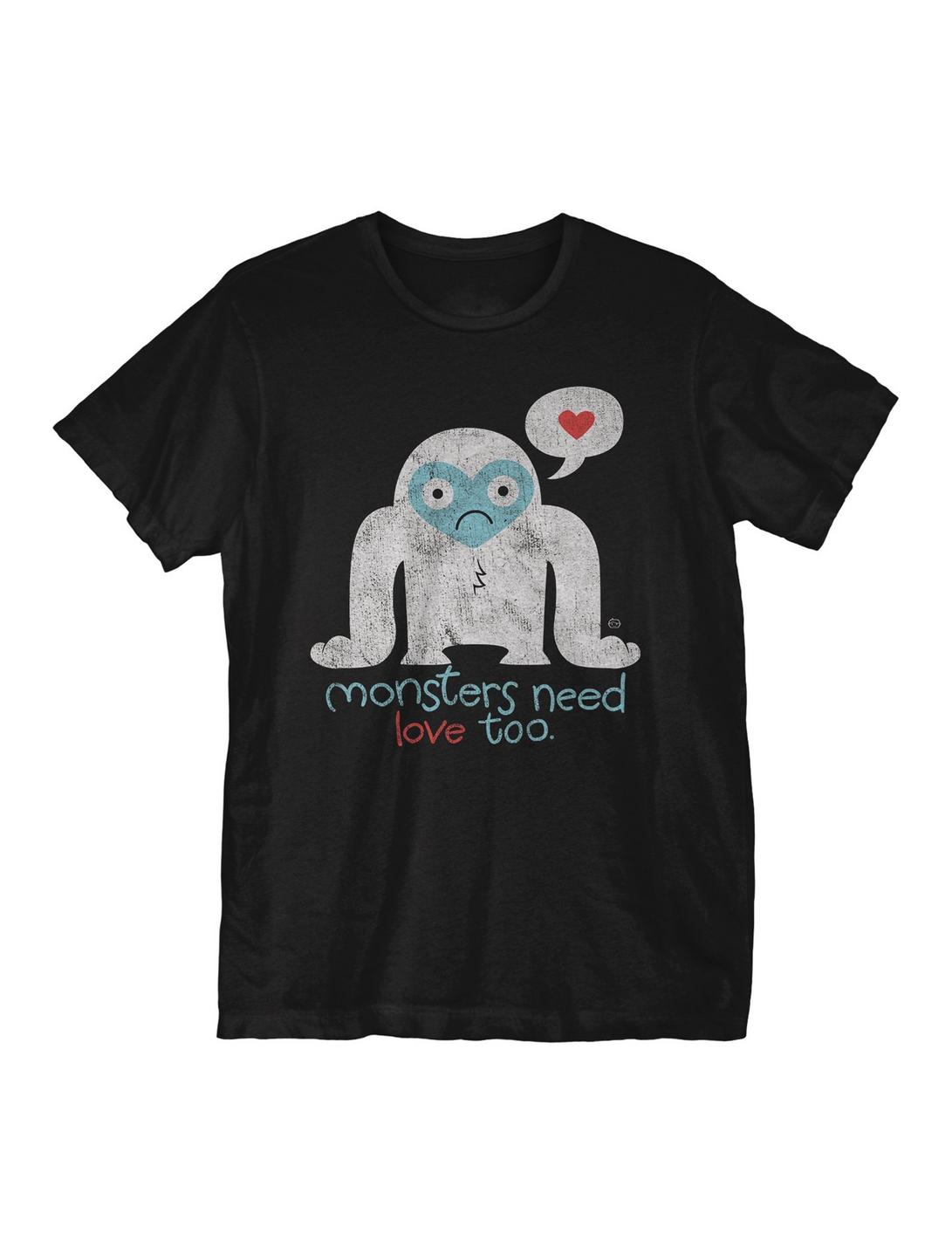 Monsters Need Love Too T-Shirt, BLACK, hi-res