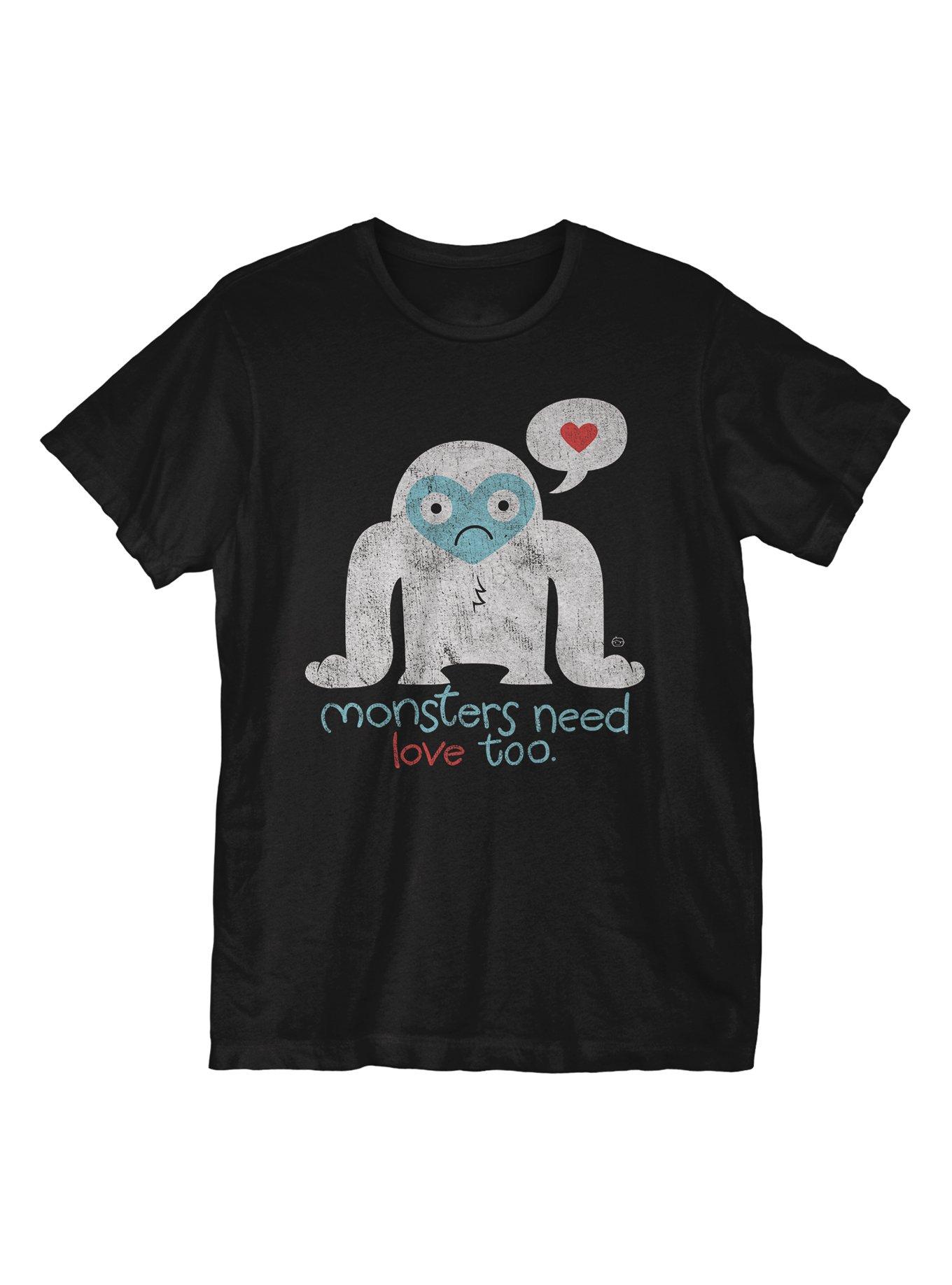 Monsters Need Love Too T-Shirt, BLACK, hi-res