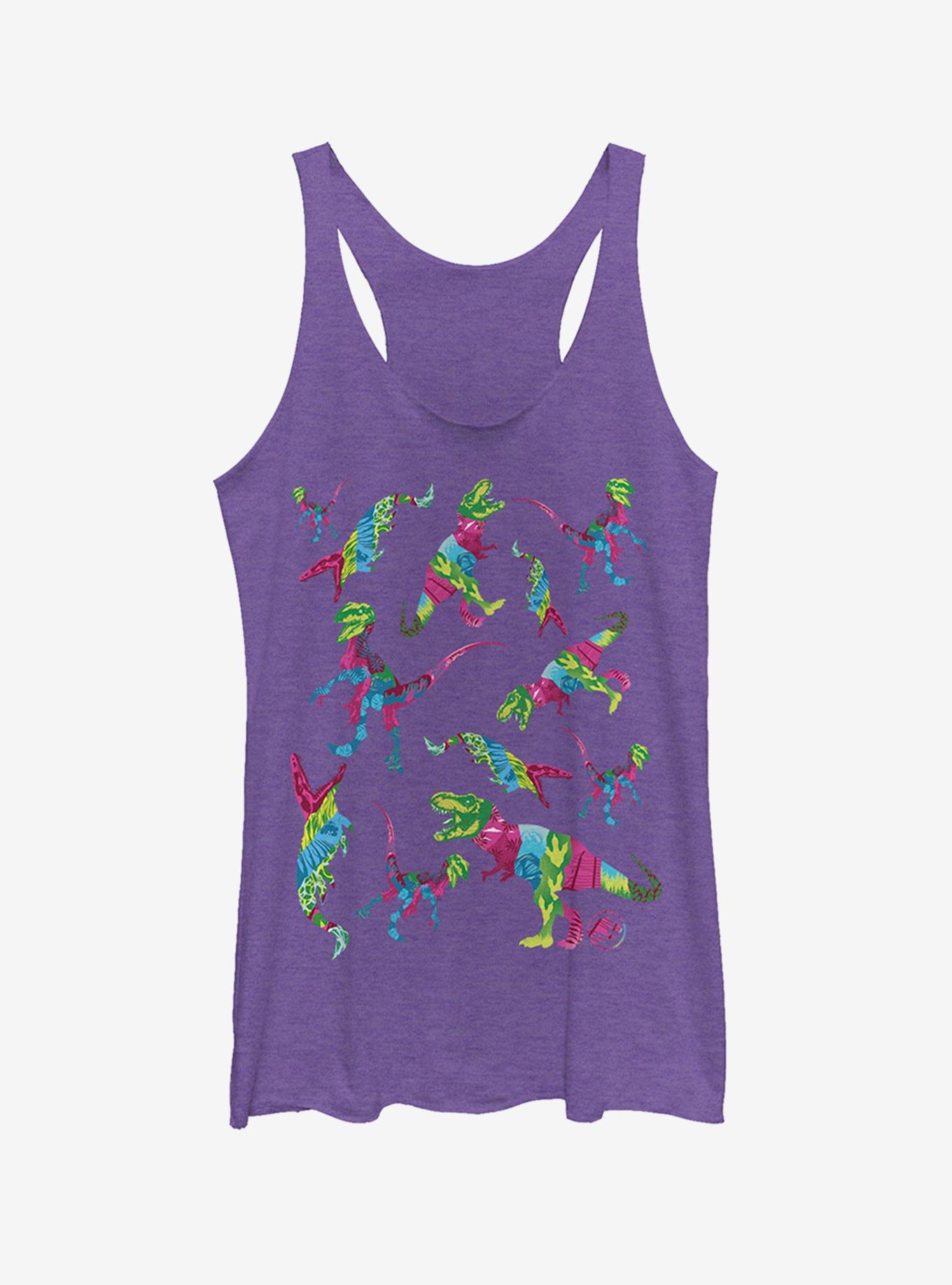 Jurassic World Fallen Kingdom Rainbow Dinosaurs Girls Tank, PUR HTR, hi-res