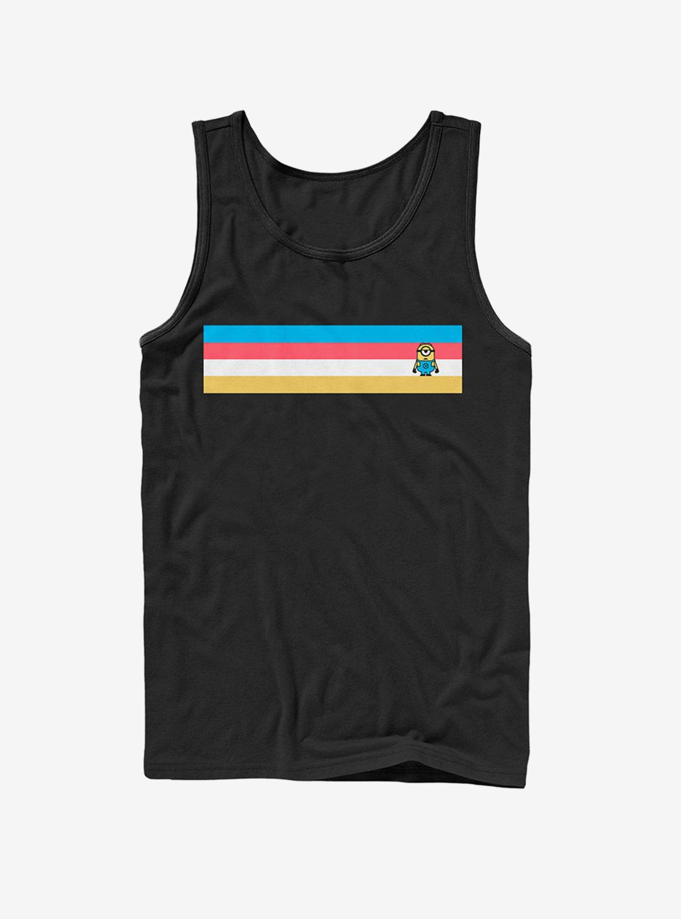 Minion Retro Stripe Tank, BLACK, hi-res
