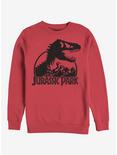 Dino Skeleton Silhouette Logo Sweatshirt, RED, hi-res