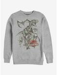 Vintage Dinosaur Stampede Sweatshirt, ATH HTR, hi-res